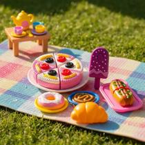 Brinquedo Confeitaria Crec tiras autocolantes Corta Casinha 15pcs Infantil Diversão Menina Brincando de Comidinha Brinquedo Confeitaria Crec tiras autocolantes Corta Casinha 15pcs Infantil Diversão Menina Brincando de Comidinha