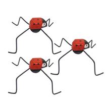 Brinquedo Conjunto 3 Joaninhas Que Pulam em Madeira e Arame