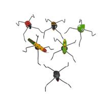 Brinquedo Conjunto 6 Grilos Que Pulam em Madeira e Arame