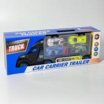 Brinquedo conjunto c/ 1 caminhao e 4 carrinhos de plastico, c/ metal