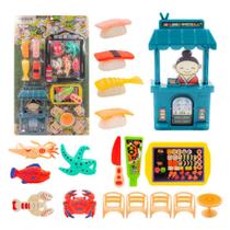 Brinquedo Conjunto de Cozinha Sushi: Com 19 peças para os pequenos chefs!