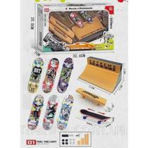 Brinquedo Conjunto Rampa Mini Skate De Plástico C/ Acessórios