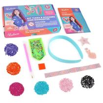 Brinquedo Conjunto Tiara + Stickers Com Diamantes LULUCA Youtuber Beleza Infantil - OFICIAL ESTRELA