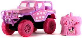 Brinquedo Controle Remoto Jada Toys Disney Junior 1:16 Minnie RC Jeep Wrangler, Rosa 2.4 GHz - Crianças adultos