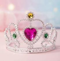 Brinquedo Coroa Princesa Conto de Fadas Prata Acessório Fantasia