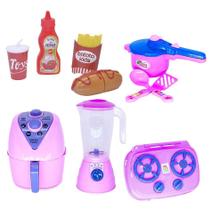 Brinquedo Cozinha Air Fryer Cesta Panela De Pressão Pote 10P Brinquedo Cozinha Air Fryer Cesta Panela De Pressão Pote 10P