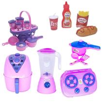 Brinquedo Cozinha Air Fryer Cesta Panela Pote Comidinha 18Pç