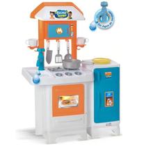 Brinquedo Cozinha Completa Azul Torneira Sai Água com Acessórios Magic Toys