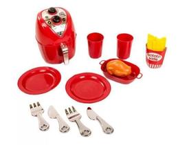 Brinquedo Cozinha Infantil Air Fryer Chef Kids Zucatoys Vermelho e Metalizado Prata Brinquedo Cozinha Infantil Air Fryer Chef Kids Zucatoys Vermelho e Metalizado Prata