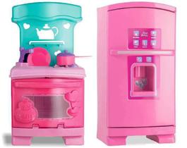 Brinquedo Cozinha Infantil + Geladeira Sonho De Menina