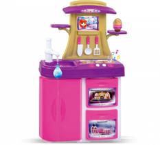 Brinquedo Cozinha Infantil Menina Princesas Rosa 89 Cm - Magic Toys