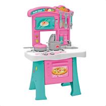 Brinquedo Cozinha Infantil Petit Chef Completa com Forninho e Botão Faz de Conta Rosa Xalingo - 0641