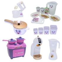 Brinquedo Cozinha Kit Fogão Panela Menina Jantar Pote 23P Brinquedo Cozinha Kit Fogão Panela Menina Jantar Pote 23P