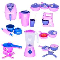 Brinquedo Cozinha Menina Jogo Panela Air Fryer Batedeira 22p Brinquedo Cozinha Menina Jogo Panela Air Fryer Batedeira 22p