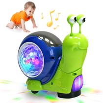 Brinquedo Crawling Snail, luminoso com luz, música para bebês, verde