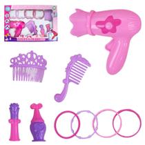 Brinquedo criança Kit beleza infantil com secador pente e acessório fashion 9pcs akt4146 ark brasil Brinquedo criança Kit beleza infantil com secador pente e acessório fashion 9pcs akt4146 ark brasil