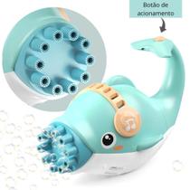 Brinquedo Crianças Máquina Lança de Bolha Bolinha de Sabão Baleia Golfinho Automatica Eletrica
