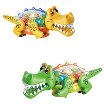 Brinquedo Crocodilo Jacaré infantil Bate Volta Som Luz Divertido - Fun Game