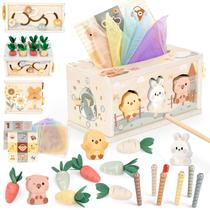 Brinquedo Cubo de Atividades Montessori 8 em 1 Joyreal em Madeira Brinquedo Cubo de Atividades Montessori 8 em 1 Joyreal em Madeira