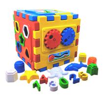 Brinquedo Cubo Didático Educativo Grande de Montar Encaixe Plaspolo 20 Peças