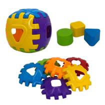 Brinquedo Cubo Didático Educativo Peças Monta e Desmonta Colorido Infantil c/ Formas Geométricas de Encaixar p/ Bebês Crianças Meninos e Meninas - JXP BRINK