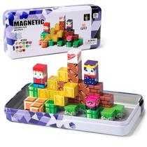 Brinquedo Cubos Bloco Magnetico Estojo Metal Crafts 40 pçs COR:MULTICOLORIDO