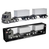 Brinquedo Da Estrada Caminhão Modelo Realista Mercedes-Benz Actros Rodotrem Container Grande 73 cm Brinquedo Da Estrada Caminhão Modelo Realista Mercedes-Benz Actros Rodotrem Container Grande 73 cm