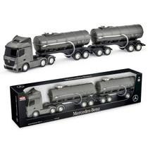 Brinquedo Da Estrada Caminhão Modelo Realista Mercedes-Benz Rodotrem Tanque Grande 73 cm Usual Brinquedo Da Estrada Caminhão Modelo Realista Mercedes-Benz Rodotrem Tanque Grande 73 cm Usual