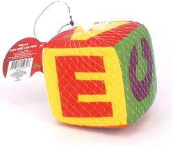 Brinquedo Dado Grande para bebê com guizo Letras pelúcia chocalho