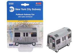 Brinquedo Daron MTA Subway Pullback com Luz e Som - TT3501 Cinza