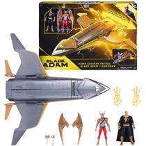 Brinquedo DC Comics Hawk Cruiser Patrol - Com Black Adam e Hawkman