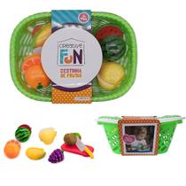 Brinquedo de Alimentos Infantil para Crianças Creative Fun Cestinha Verde de 6 Frutas Multikids - BR1114