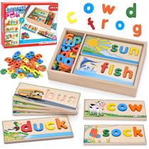 Brinquedo de aprendizagem pré-escolar Atoylink Wooden Spell para 2 a 5 anos