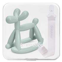 Brinquedo de balanço de silicone Miraloop Baby Teether com caixa de clipes