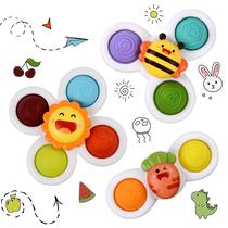 Brinquedo de banho BABYSTA Spinners com 3 ventosas de silicone sem BPA Brinquedo de banho BABYSTA Spinners com 3 ventosas de silicone sem BPA