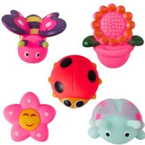 Brinquedo de Banho Vinil 5 Peças Bebe Animais e florzinha Divertido Castela Brinquedo de Banho Vinil 5 Peças Bebe Animais e florzinha Divertido Castela