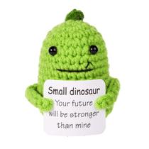 Brinquedo de batata Dinosaur lasuroa Positive Dino de crochê de 7 cm com cartão Brinquedo de batata Dinosaur lasuroa Positive Dino de crochê de 7 cm com cartão