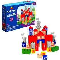 Brinquedo de Bloco Educativo Montar Engenheiro Castelo 80Pçs