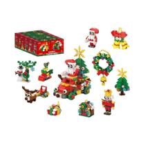 Brinquedo De Blocos De Montar De Natal Para Crianças, Caixa Surpresa Com Papai Noel, Árvore, Trem,