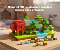 Brinquedo de Blocos Minecraft Magnéticos Cubos Roblox Fazenda 100 Pçs