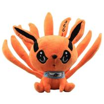 Brinquedo de boneca de pelúcia de nove caudas de 21 cm laranja para crianças e fãs de anime