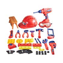 Brinquedo De Caixa De Ferramentas Elétrica Para Meninos Com Plataforma E Montagem De Parafuso