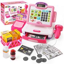 Brinquedo de caixa registradora Pretend Play BAODLON com calculadora 57 unidades