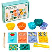 Brinquedo De Cálculo Com Contas E Prendedor De Frutas Domni