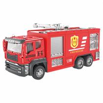 Brinquedo de caminhão de bombeiros fundido sob pressão para crianças com tanque de água e escada Brinquedo de caminhão de bombeiros fundido sob pressão para crianças com tanque de água e escada