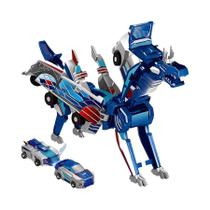 Brinquedo De Carro Dinossauro 2 Em 1 Transformação Por Colisão Robô Magnético Conversível Para