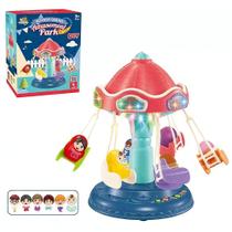 Brinquedo de Carrossel Giratório para Parque de Diversões Elétrico, com Som e Luzes Brinquedo de Carrossel Giratório para Parque de Diversões Elétrico, com Som e Luzes