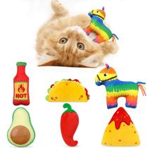 Brinquedo de Catnip CityVolyeen Avocato Taco Chili Nacho para Gatos - Pacote com 6