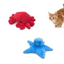 Brinquedo de Catnip para Gatos Andiker - Caranguejo e Estrela do Mar de Pelúcia