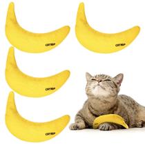 Brinquedo de Catnip Sotiff Banana Amarela para Gatos - Pacote com 4 Peças